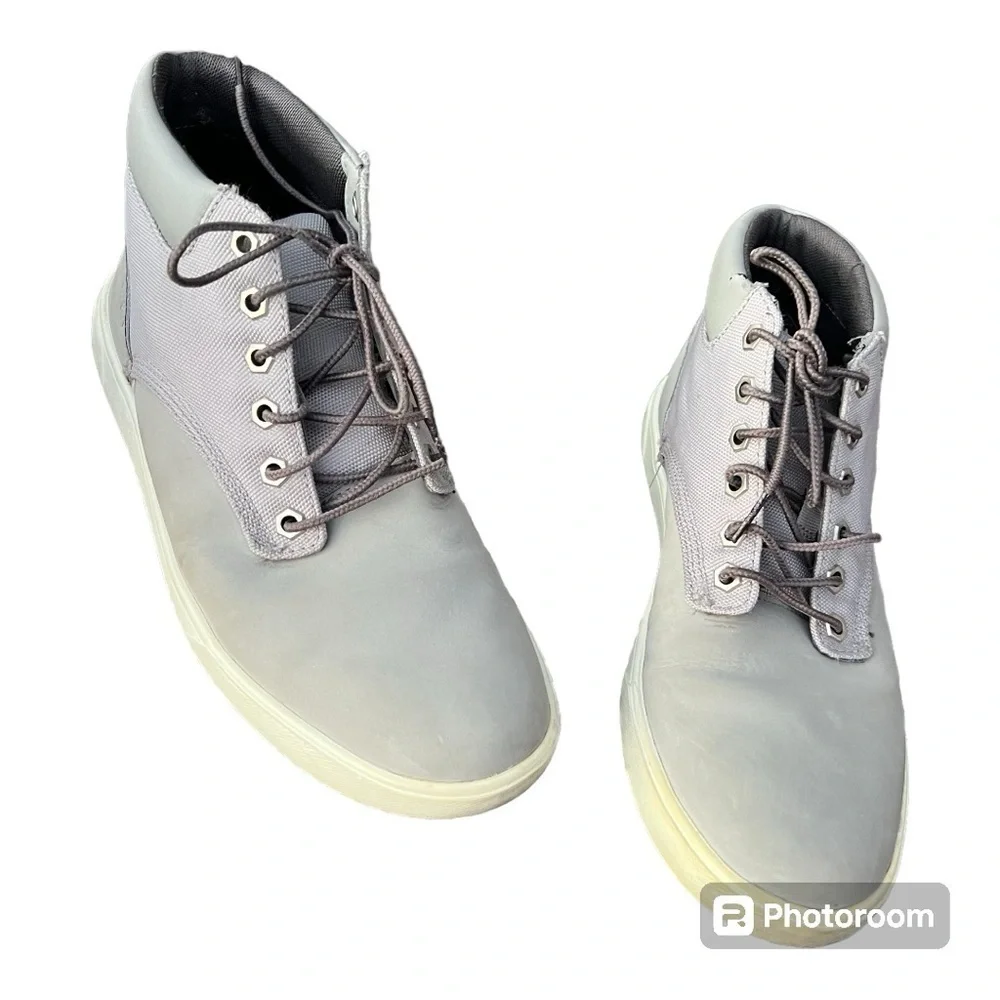 Men’s Timberland Eartkeeper Gray Groveton PlainToe Chukka Sneakers Shoes…